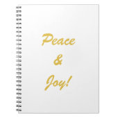 Peace & Joy typografie script in goudkleur Notitieboek (Voorkant)