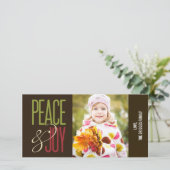 Peace & Joy Vakantie Fotokaart Feestdagenkaart (Staand voorkant)