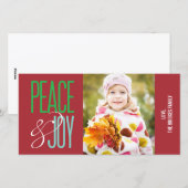 Peace & Joy Vakantie Fotokaart Feestdagenkaart (Voorkant / Achterkant)