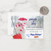PEACE & JOY VAKANTIE GROET KAART NOTITIEKAARTJE (Voorkant / Achterkant in situ)