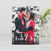 Peace & Joy Vertical Photo met kerstmis Feestdagenkaart (Staand voorkant)