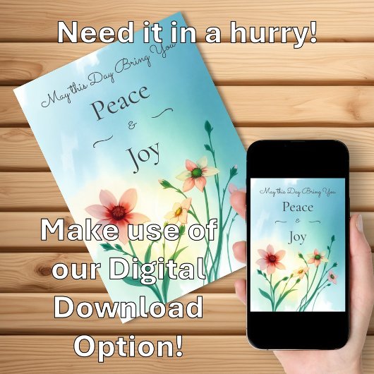 Peace & Joy Zomer Lente Bloemen Verjaardag Kaart