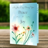 Peace & Joy Zomer Lente Bloemen Verjaardag Kaart