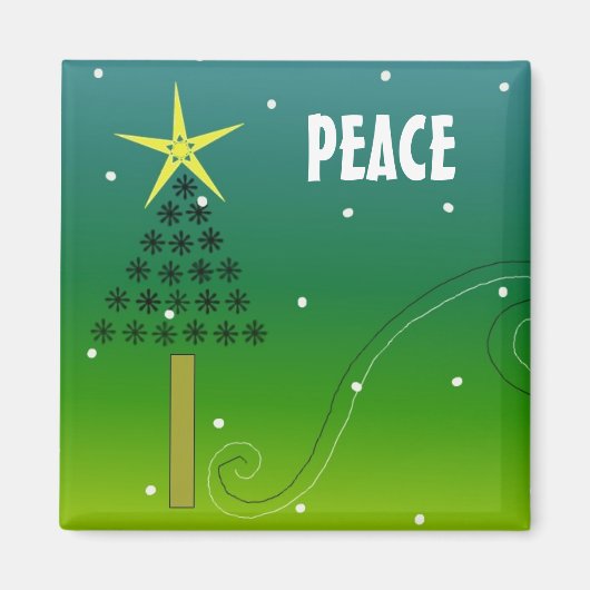 Peace-kerstboom Magneet (Voorkant)