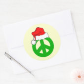 Peace Kerstfeest Ronde Sticker (Envelop)