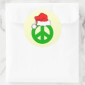 Peace Kerstfeest Ronde Sticker (Tas)