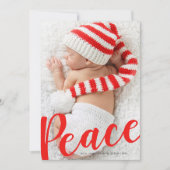 Peace-kerstfeestdag fotokaart feestdagenkaart (Voorkant)