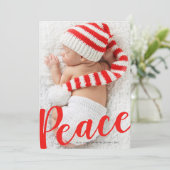 Peace-kerstfeestdag fotokaart feestdagenkaart (Staand voorkant)