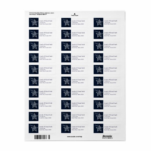 Peace-kerstkaartjes Return Address Label (Full Sheet)