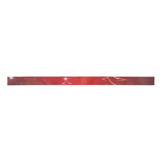 Peace-kerstsatin Ribbon Satijnen Lint (Voorkant)