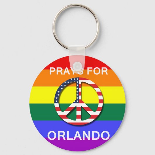 Peace Keychain 5,7 cm -  " Prays For Orlando" (Voorkant)