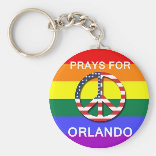 Peace Keychain 5,7 cm -  " Prays For Orlando" (Voorkant)