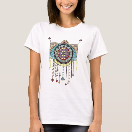 Peace Kite Dangle Illustratie T-Shirt (Voorkant)