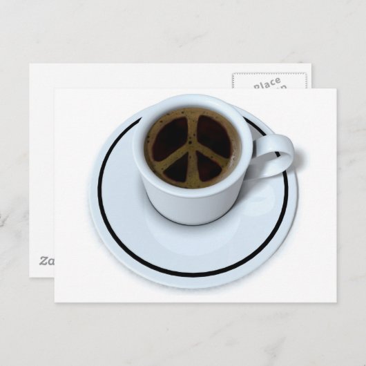 Peace-koffie Briefkaart (Voorkant / Achterkant)