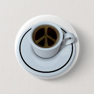 Peace-koffie Ronde Button 5,7 Cm