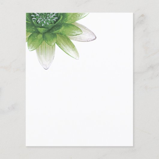 Peace l Beauful Green Lotus Flower/Water Lily Flyer (Voorkant)