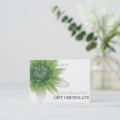 Peace l Beauful Green Lotus Gift-certificaat Kortingskaartje (Staand voorkant)