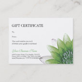 Peace l Beauful Green Lotus Gift-certificaat Kortingskaartje (Achterkant)