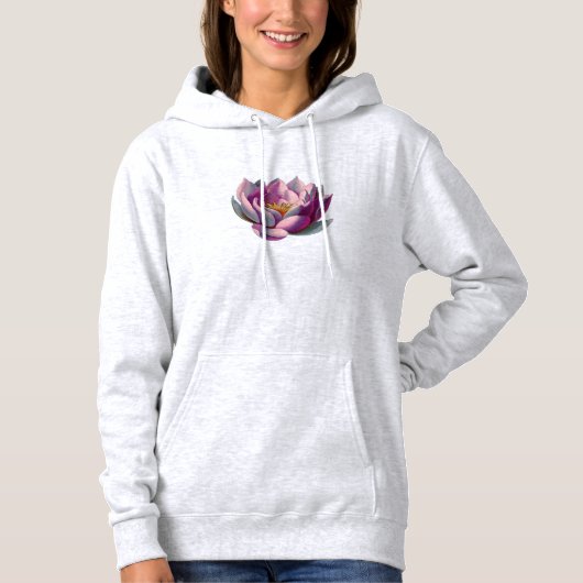 Peace l Beauful Pink Lotus Flower/Water Lily Hoodie (Voorkant)