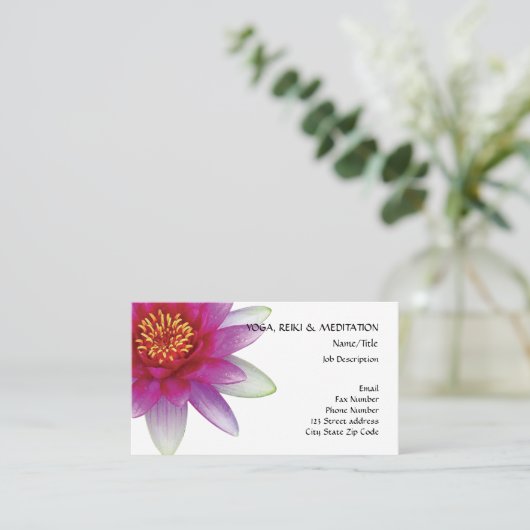 Peace l Beauful Pink Lotus Flower/Water Lily Visitekaartje (Staand voorkant)