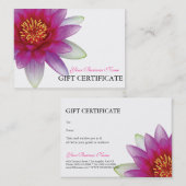 Peace l Beauful Pink Lotus Gift-certificaat Kortingskaartje (Voorkant / Achterkant)