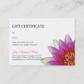 Peace l Beauful Pink Lotus Gift-certificaat Kortingskaartje (Achterkant)