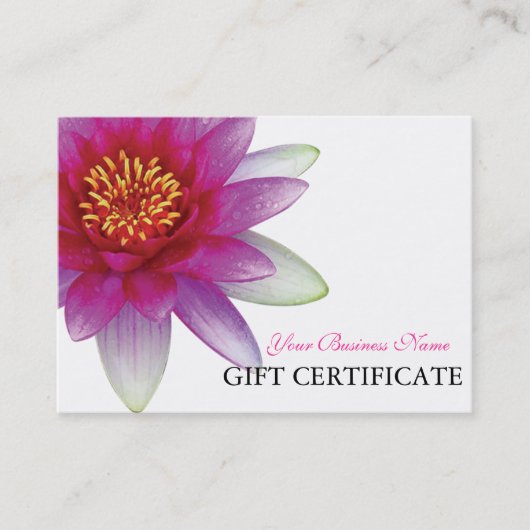 Peace l Beauful Pink Lotus Gift-certificaat Kortingskaartje (Voorkant)