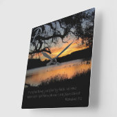 Peace Lake Sunset Romans 5:1 wandklok (Hoek)