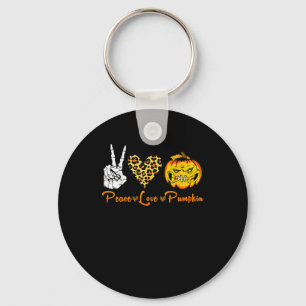 Peace Leopard Love Scary Pumpkin Halloween Kostuum Sleutelhanger