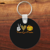 Peace Leopard Love Scary Pumpkin Halloween Kostuum Sleutelhanger (Voorkant)