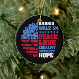 Peace LGBT Harris Walz Waltz Keramisch Ornament