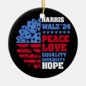 Peace LGBT Harris Walz Waltz Keramisch Ornament (Voorkant)