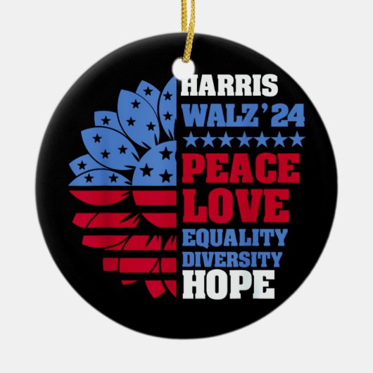 Peace LGBT Harris Walz Waltz Keramisch Ornament (Voorkant)
