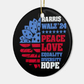 Peace LGBT Harris Walz Waltz Keramisch Ornament (Links)