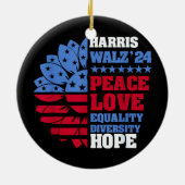 Peace LGBT Harris Walz Waltz Keramisch Ornament (Achterkant)