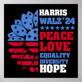 Peace LGBT Harris Walz Waltz Poster