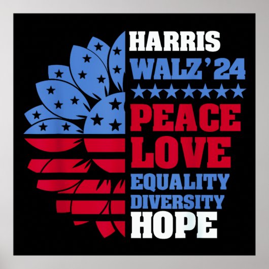 Peace LGBT Harris Walz Waltz Poster (Voorkant)