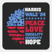 Peace LGBT Harris Walz Waltz Vierkante Sticker (Voorkant)