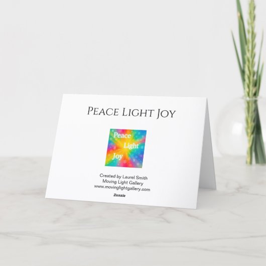 Peace Light Joy Kaart (Achterkant)