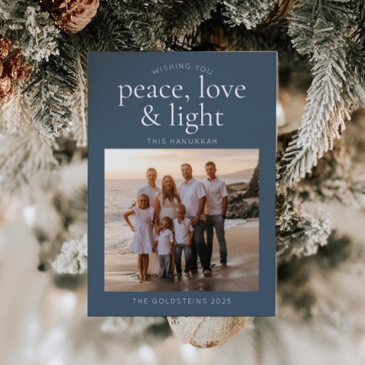 Peace, Light & Love Hanukkah Holiday Card Kaart