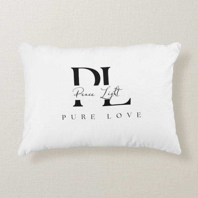 “Peace Light – Pure Love Logo Accent Kussen (Voorkant)