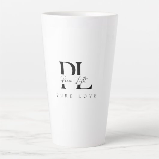 “Peace Light – Pure Love Logo Latte Mok (Voorkant)