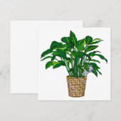 Peace Lilly Hand Drawn House Plant Blank Kaart (Voorkant / Achterkant)