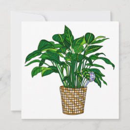 Peace Lilly Hand Drawn House Plant Blank Kaart