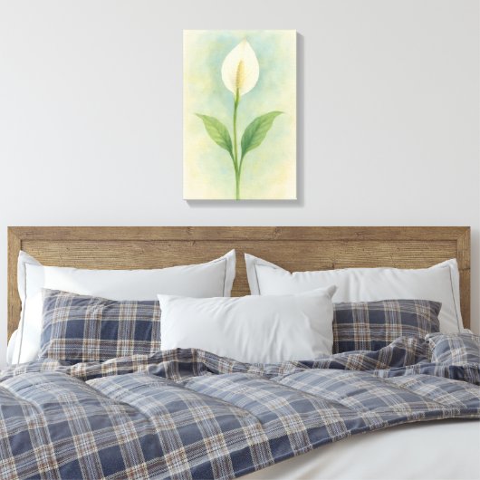 Peace Lily Canvas Afdruk (Insitu (Slaapkamer))