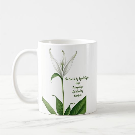 Peace Lily Comfort Spirituele inspiratie Mok (Links)