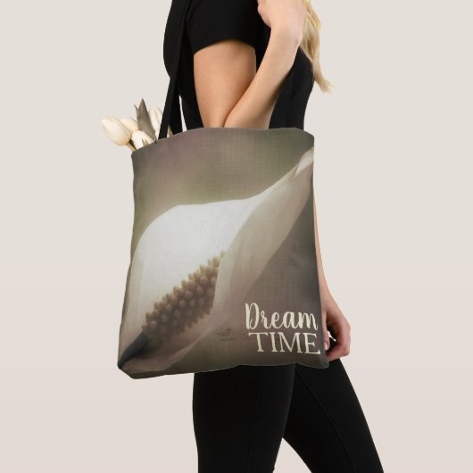 Peace Lily Flower Dream Time Phrase Tote Bag (Dichtbij)