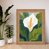 Peace Lily Flower Painting Watercolor Poster