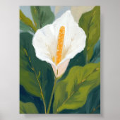 Peace Lily Flower Painting Watercolor Poster (Voorkant)