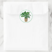 Peace Lily Hand Drawn Houseplant Art Ronde Sticker (Tas)